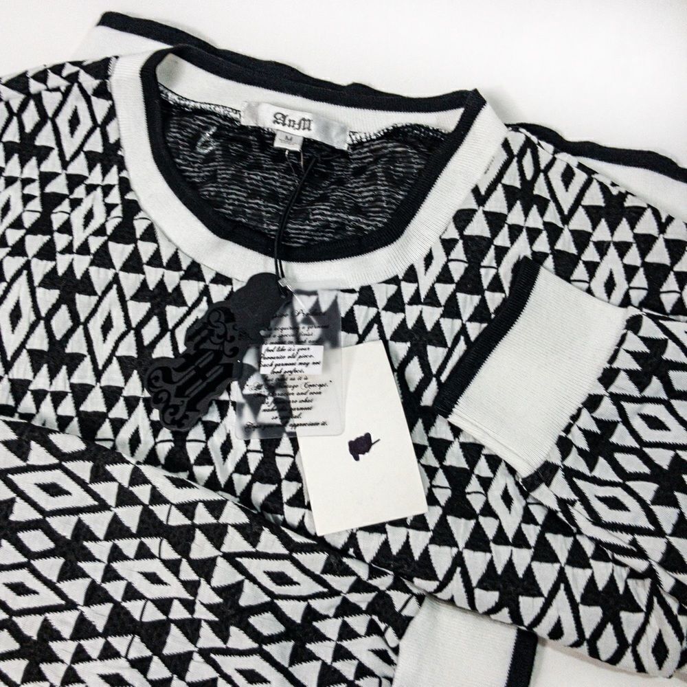 NWT AnM Geo Knit Cropped Top Sz M - Picture 6 of 12